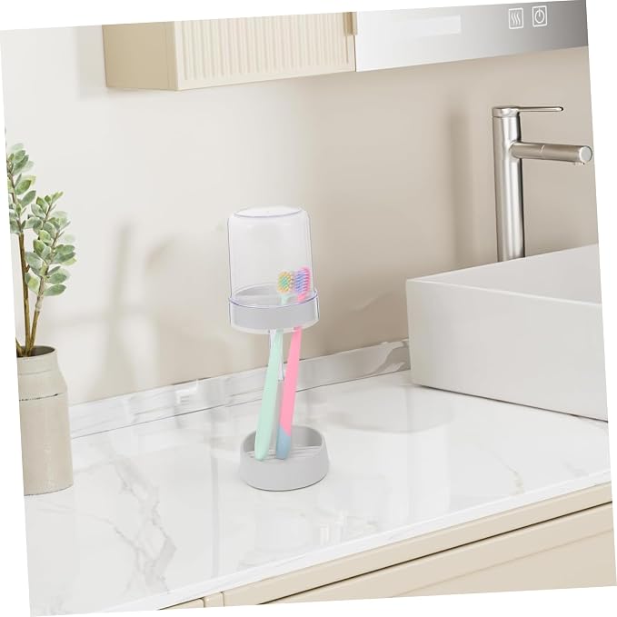 TIDTALEO Electric Toothbrush Holder with Slot Toothpaste Organizer Portable Bathroom Storage Rack for Electric Toothbrushes Cups for Stability Elegant Design for Boys and Girls Adults