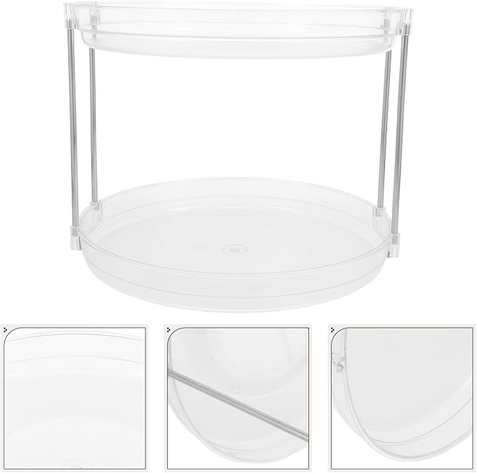 Tier Rotating Spice Rack Organizer for Countertop Kitchen Cabinets | Pet Construction, Easy to Clean, Multipurpose Storage, 360 Degree Smooth Rotation