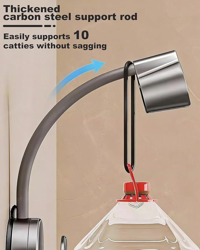 Hands-Free Rotating Hair Dryer Holder Adjustable 360° Swivel Arm Wall Mounted Stand Salon Styling Tool Organizer Flexible Angle Height Universal Attachment Home Travel Pet Grooming Gift Idea(Gray)