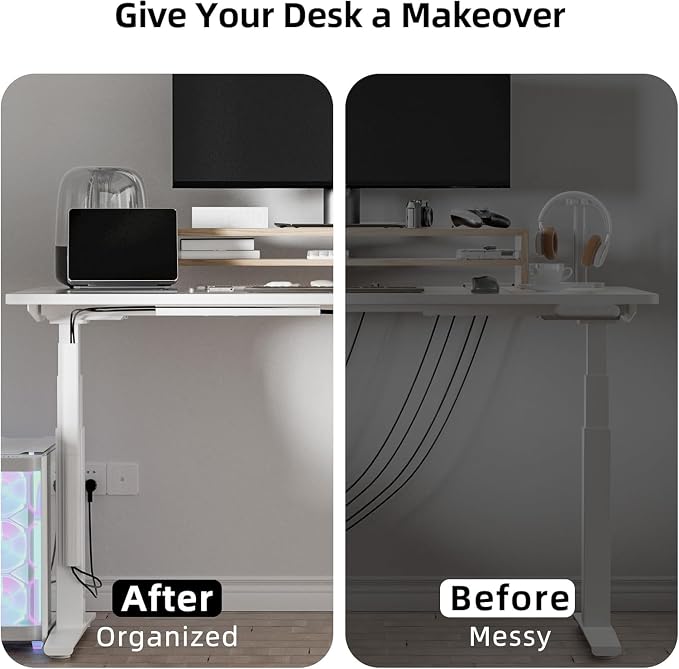 YECAYE 157in Cable Management Cord Organizer, Cable Raceway, White | Easy Install Self-Adhesive Cable Organizer,Cord Management, Desk Wire Holder for Office Organization,Child and Pet Proofing