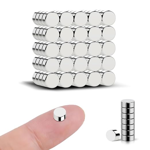 5x3mm Small Neodymium Magnets for Crafts 100 Pack, N35 Grade 1.5lb | Mini Magnets Refrigerator, for 3D Printing, for Diy Projects, for Fridge, Tiny Round Rare Earth, Little Button Strong