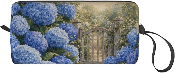 Vintage Wildflower Meadow Makeup Bag for Women, Cosmetic Pouch | Double-Sided Vintage Wildflower Cosmetic Organizer with Foam Padding for Women, Travel, Gym, School, and Daily Storage