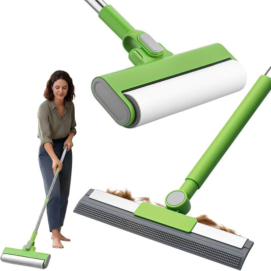 MXF Pet Hair Remover Kit - Including Carpet Rake & Large Lint Roller, 2 in 1 Pet Hair Removal Tool Cat Dog Fur Rakes Scraper Carpet Broom for Carpets, Rugs, Mats, Pet Beds