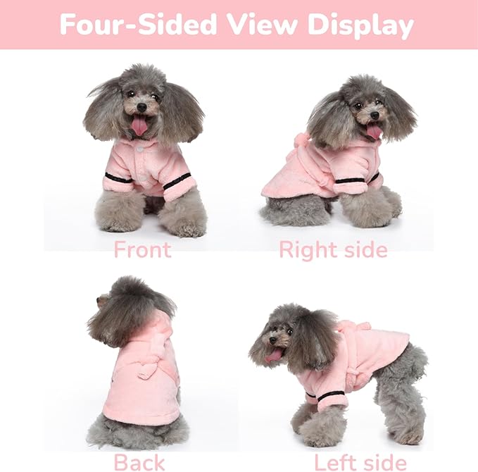 Petyoung Pet Bathrobe Dog Pajama Thickened Hooded Bathrobe Quick Drying and Super Absorbent Dog Bath Towel Soft Pet Nightwear for Puppy Small Dogs Cats