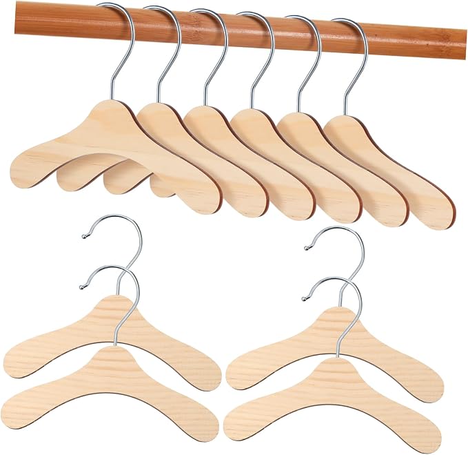 Mipcase 10Pcs Pet Clothes Hanger Rack Wooden Dog Apparel Storage Portable Design for Easy Use for Pet Owners for Outdoor Hanging and Organizing