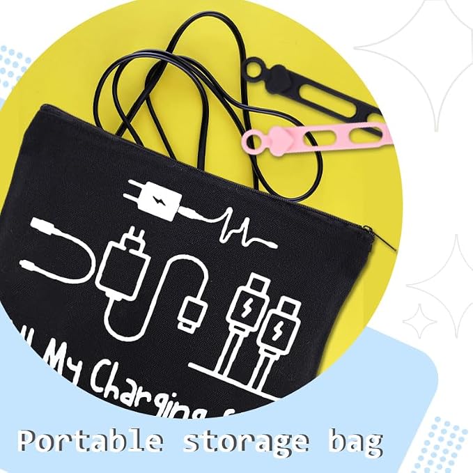 Sisadodo Charging Cable Organizer Travel Bag Toiletry Makeup Cosmetic Bags Medicine Med Toiletry Bag Pouch Diabetic Gifts Bags