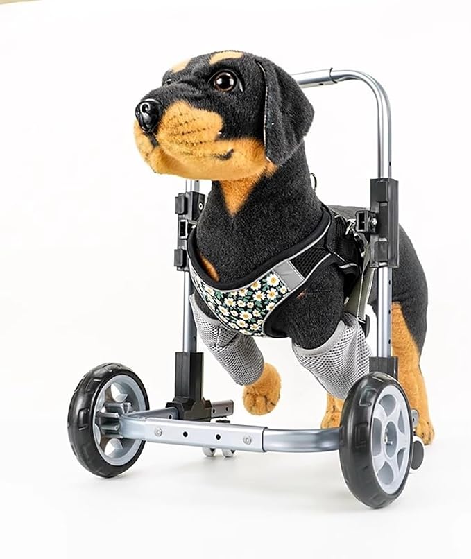 Aircraft - Grade Aluminum Dog Wheelchair - Adjustable Height, Stable ABS Clamps, Breathable Mesh Leg Rests(S)