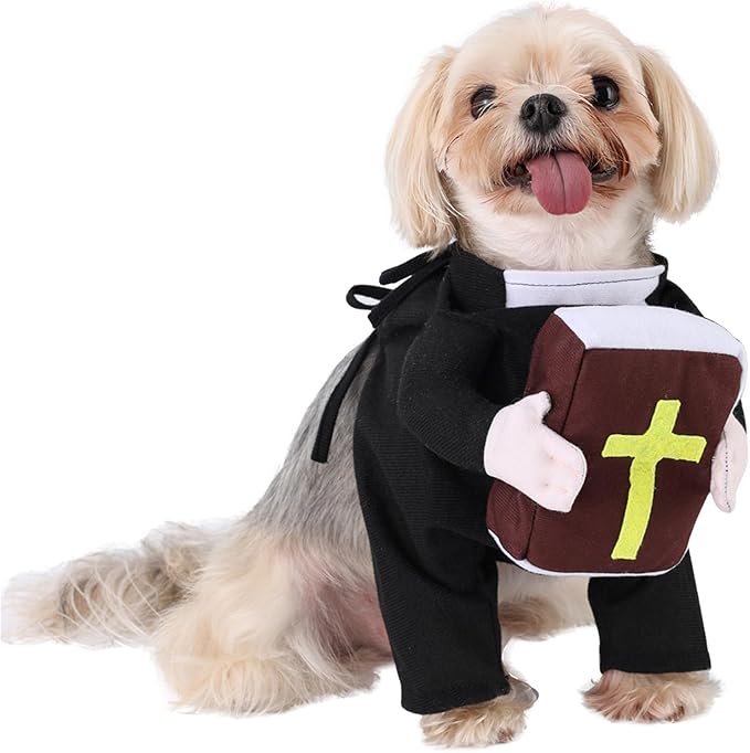Halloween Pet Costume Outfit for Dog Cats Stand Bible Cosplay Photo Ready Apparel Pet Costume Dog Cats Vestments