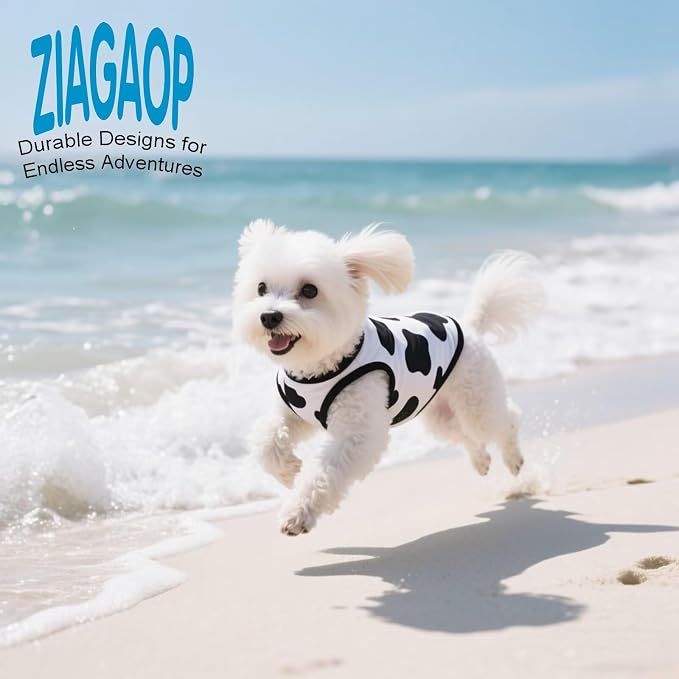 Adorable Cow Print Dog Shirts – Lightweight, Cozy Outfit for Small to Medium Dogs, Soft & Snuggly Pet Wear for Everyday Comfort and Cuteness.Back & 3XL