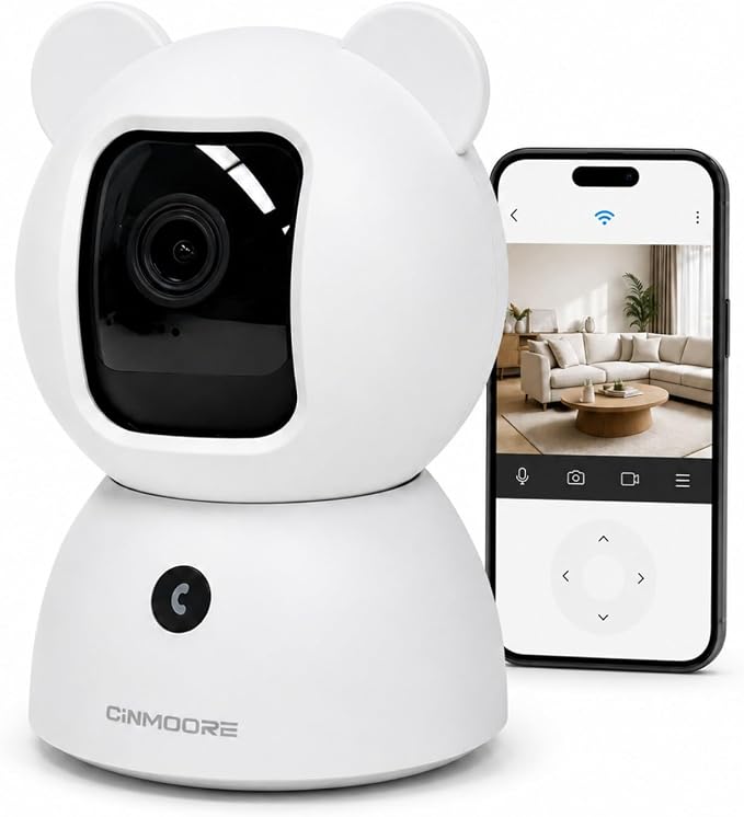2.5K Indoor Security Camera, Non-Subscription AI Person/Pet/Cry Detection, 4MP Pet/Dog/Cat/Baby Camera, 2-Way Audio for Home Security, Siren, Night Vision, 1pack