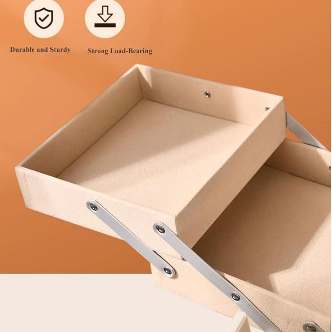 Makeup Organizer Portable Multi-Function Make Up Case, Dustproof Cosmetic Storage Box, Cosmetics Organizer Skin Care Products Jewelry Organizer Case Box for Bedroom Bathroom Desktop Travel Cosmetic Di