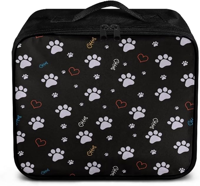 Rnyleeg Paw Prints First Aid Bag Empty for Veterinary First Aid Kit for Home Medium Size Medical Kit Portable First Responder Bag for Travel