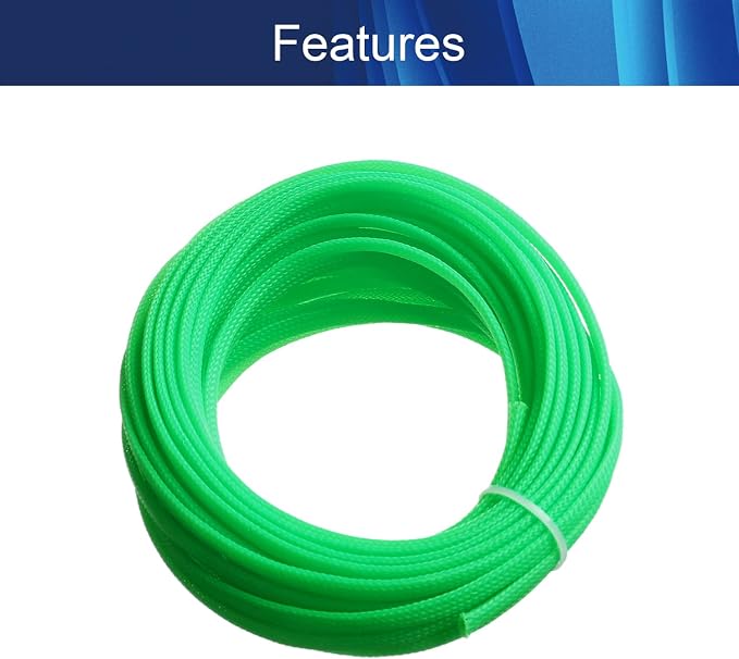 Jutagoss PET Expandable Braided Cable Sleeve, 32.8ft - 1/4 inch Fluorescent Green Cable Management Sleeve, Wire Loom Tube Cord Protector for USB Cable, Power Cord, Audio Video and More, 1Pc