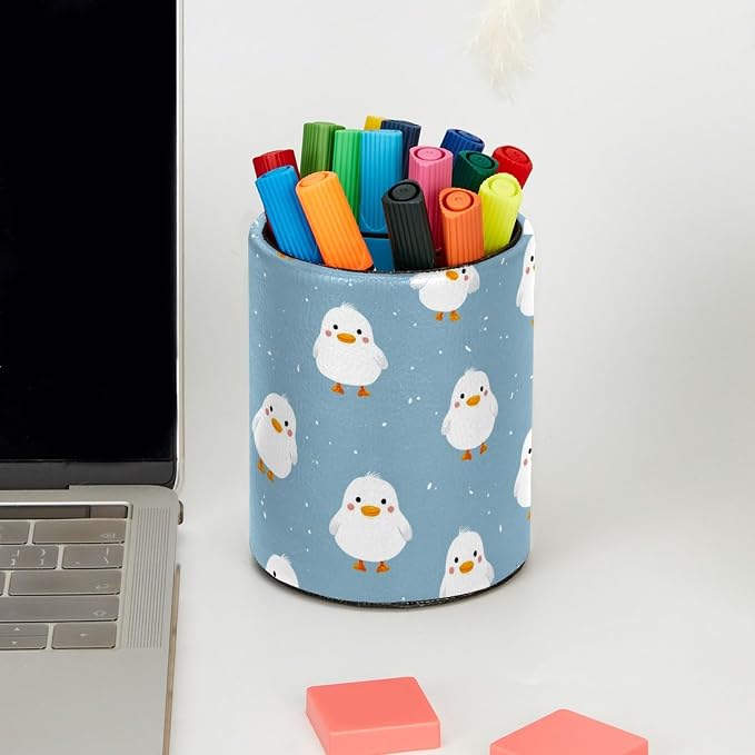 Cute Little Chick Pen Holder, Pencil Cup Marker Brush Holder Desk Storage Case, Desktop Organizer for School Office Home Supplies