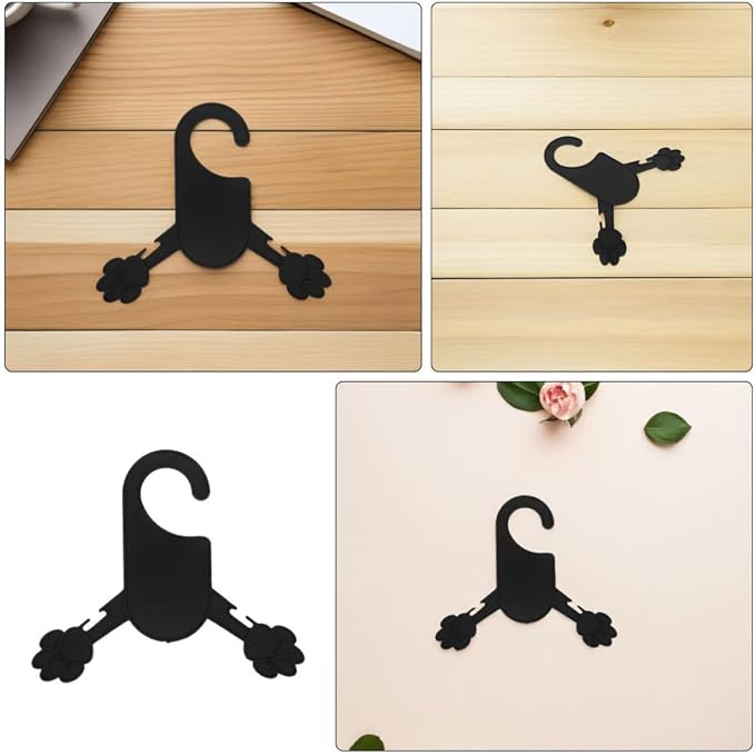 Alipis 30pcs Plastic Pet Clothes Hanger for Cats and Small Dogs, Black Mini Clothing Rack with Space-Saving Design and Sturdy Material, for Sorting and Storing Pet Apparel