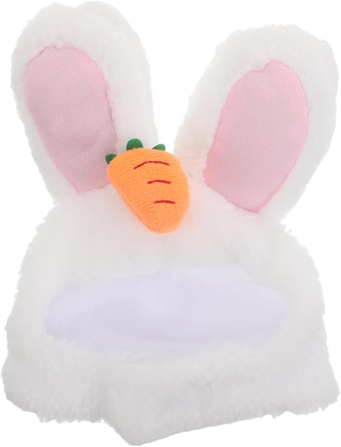 Pet Bunny Ear Headband for Small Dogs and Kittens White Polyester | Breathable Lightweight Wear, Easy, Cute Cosplay for Daily Dress up Party Use