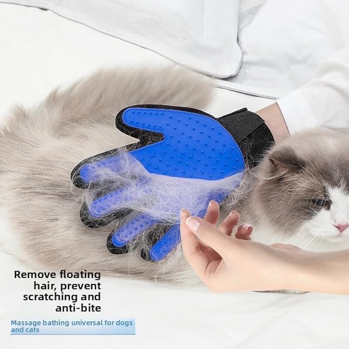 Pet Grooming Glove for Right Hand - Enhanced Deshedding Brush and Massage Mitt for Dogs, Cats and Horses - Gentle Hair Remover for Long and Short Fur - Perfect for Bathing and Shedding