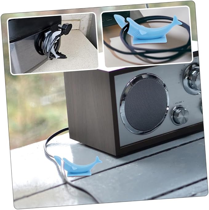 Housoutil 2PCS Silicone Cord Organizer for Kitchen Appliances Self-Adhesive Cable Management Winder Power Cord Holder for Home Use Efficient Cable Storage Solution