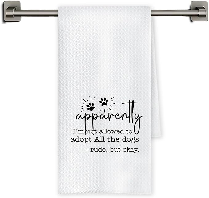 Chicimln Humorous Dog Kitchen Towels, Dog Lover Gifts Decorative Hand Towels for Bathroom, I'm Not Allowed to Adopt All The Dogs Dish Tea Towel Drying Cloth for Kitchen Decor, 16x24 Inch
