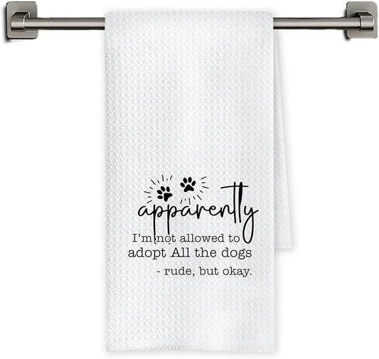 Chicimln Humorous Dog Kitchen Towels, Dog Lover Gifts Decorative Hand Towels for Bathroom, I'm Not Allowed to Adopt All The Dogs Dish Tea Towel Drying Cloth for Kitchen Decor, 16x24 Inch