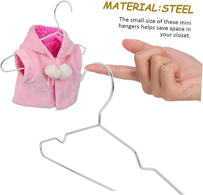 Unomor 10pcs Steel Pet Hangers for Cat Clothing Organizer for Dog Apparel Stylish Finish Space-Saving Design for Home and Pet Shops