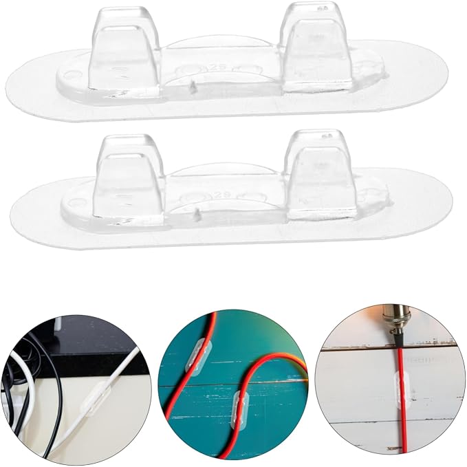 HOMSFOU 10pcs Acrylic Cable Organizer Wire Management for Home Installation Cord Holder for Appliances Compact Reusable Design