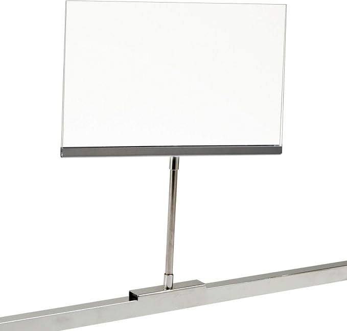 Retail Rack Acrylic Frame Magnetic Base Sign Holder, 7" X 11" Card Display, 14" H, 5 Pack
