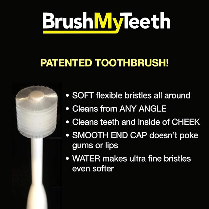 Brush My Teeth Medium Dog Toothbrush - Rounded Brush Head -Soft Flexible Bristles- for Safe and Gentle Brushing for Doggie, Any Medium Breed or Puppy, Daily Brushing Adds Years of Healthy Life