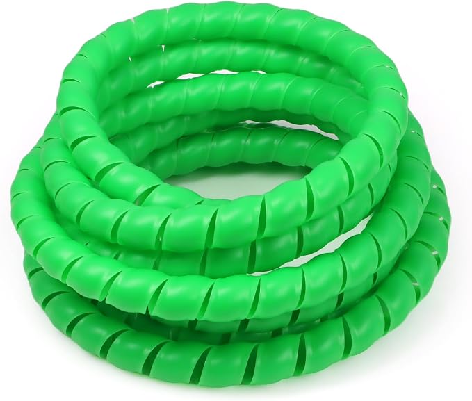5/16" Spiral Cable Wrap, Plastic Wire Wrap Cord Protectors from Pets No Chew, Spiral Cable Management Sleeve Organizer for Computer Electrical Hydraulic Hose Protector (Green, 25ft)