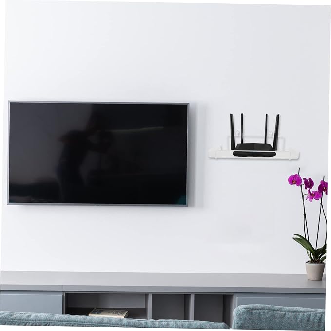 PRETYZOOM 3pcs Space-Saving Wall Decor Aesthetic Room Organizer Router Projector Shelf Cable Management