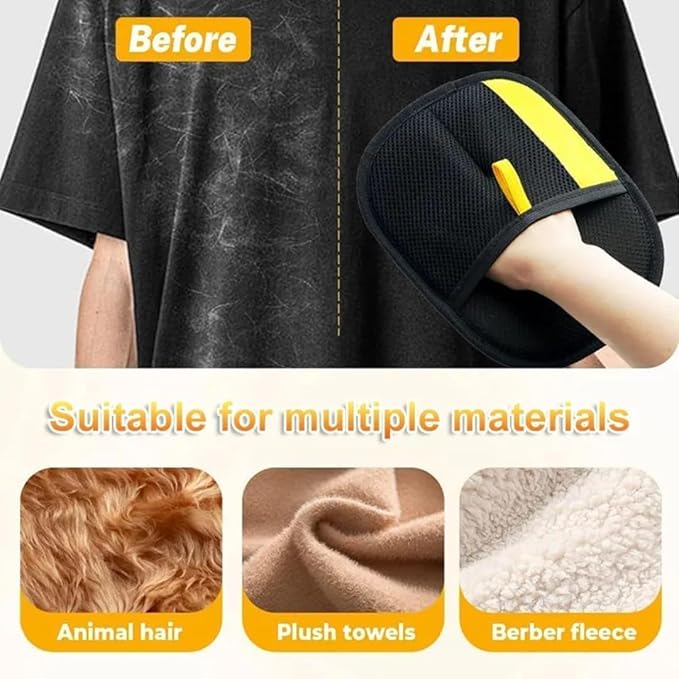 Pet Hair Removal Glove for Dogs & Cats –3Pcs– Reusable Electrostatic Grooming Mitt for Dogs & Cats, 5-Finger Pet Hair Remover for Furniture, Couch, Carpets, Clothing & Laundry