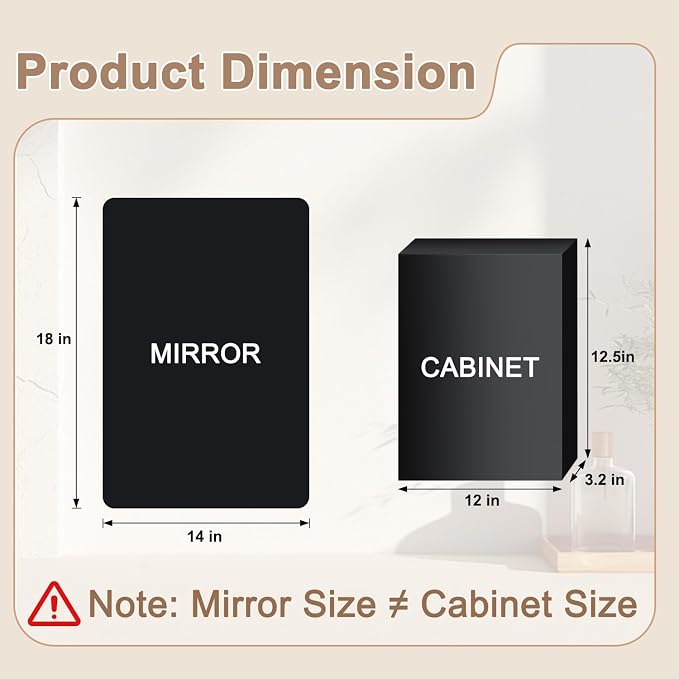 14x18 in Medicine Cabinet with Mirror for Small Space, Matte Black | Fully Assembled; Recessed or Surface Mount; Metal Construction with One Adjustable Glass Shelf for Flexible Storage