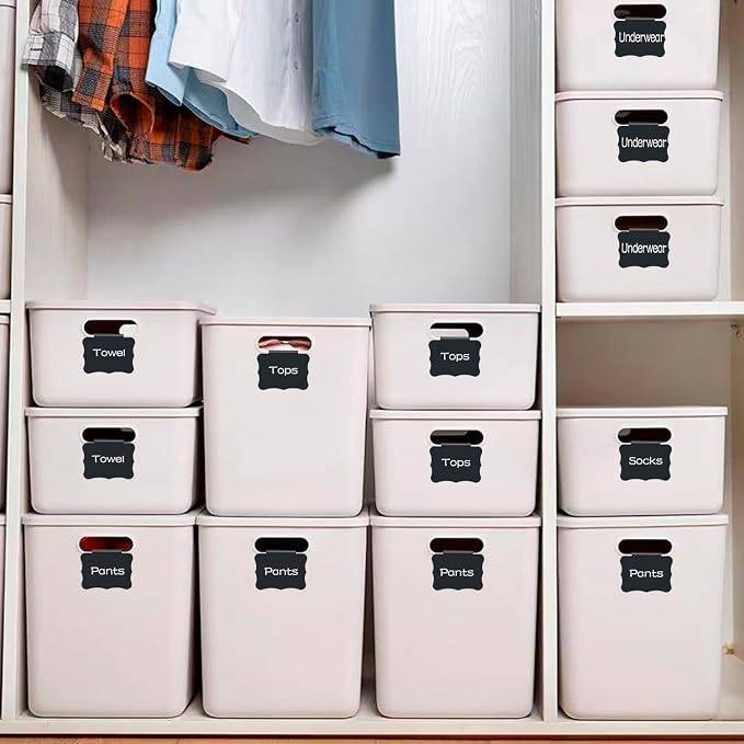 Clip-On Chalkboard Labels - Organize with Ease! Perfect for Baskets, Bins, and Containers - Clips Bin Labels & Chalk Tags