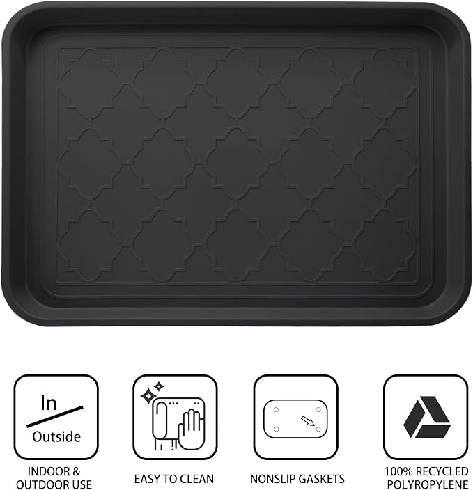 Boot Tray for Entryway Indoor, Heavy Duty Shoe Mat Tray 3 Packs, 16.7"x12.8" Waterproof Shoe Trays