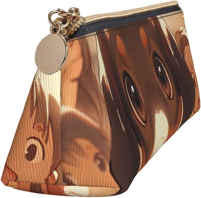 Dachshund Weiner Pet Dogs Print Pencil Case Leather Pen Bag Pencil Pouch Lovely Stationery Bag Portable Cosmetic Bag Zipper Organizer Bag