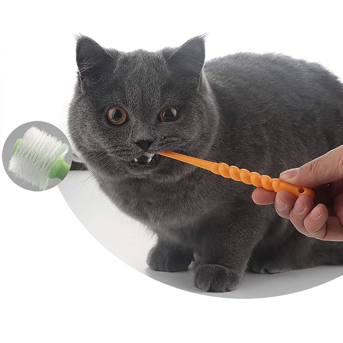 VTurboWay 2 Pcs 360-Degree Pet Toothbrush for Puppy, Small Dog and Cat, Colors May Vary