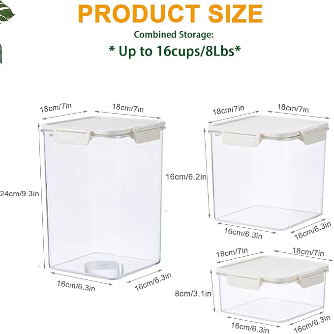 Airtight Dog Treat Container Set of 3, Pet Food Storage Bin for Dog Cat, Plastic Dogs Treat Organizer for Kitchen Counter, Dog Cookie Jar-Keep Kibble Fresh Crispy-BPA free(Up to 8Lb/10QT)