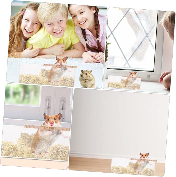 Toddmomy Acrylic Bathtub for Chinchillas Multi-Function Pet Accessory Clear Sand Bath House Hamster Bath Toy Bin Easy to Store