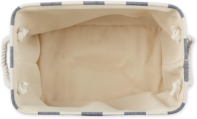 DII Buffalo Check Storage Bin, Medium Rectangle, 16x10x12, Navy/Off-White