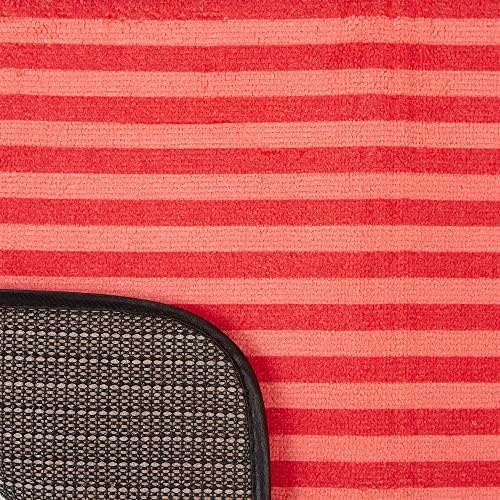 Bone Dry Machine Washable, Ultra Absorbent Pet Mat, 12x18", Red Stripe