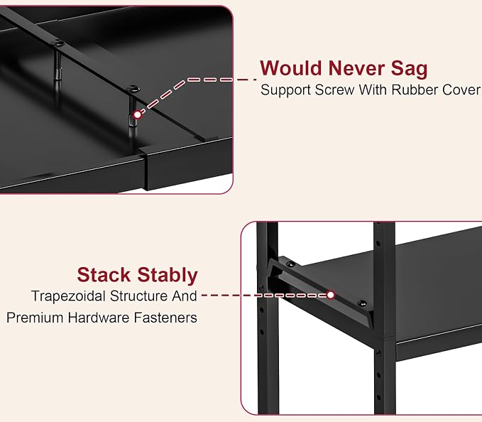 X-cosrack 12" Wide 100LBS Loading-Bearing Heavy Duty Kitchen Storage Shelf, Expandable Cabinet Shelf Organizer, Stackable Adjustable Storage Shelves for Kitchen Cabinet Cupboard Pantry Counter