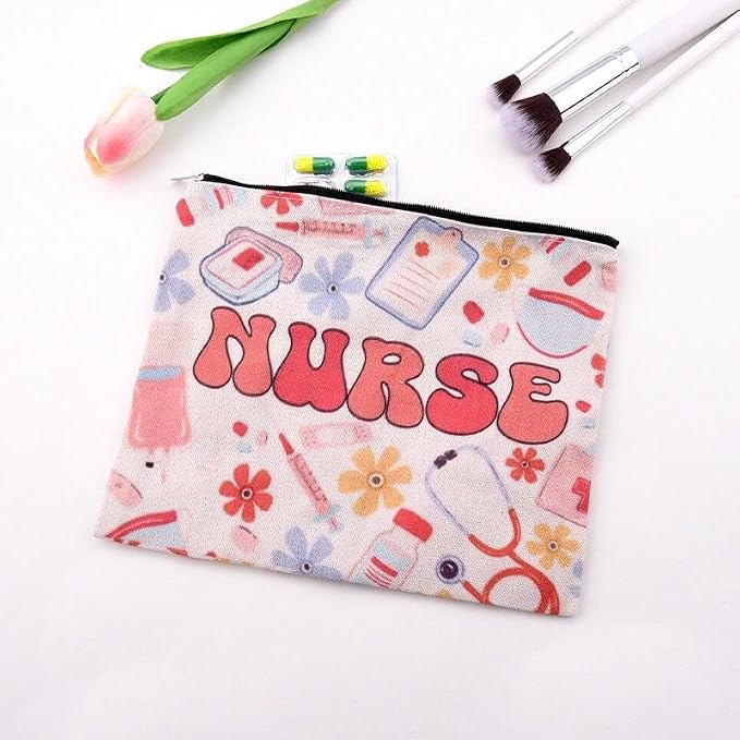 Nurse Makeup Pouches Accessories for Women Clinical Bag Essentials for Nursing Students Gift Ideas Small Nurse Pencil Pouch Bag Nurses Week Appreciation Gift Nursing Medical Supplies Bags Nurses Favor