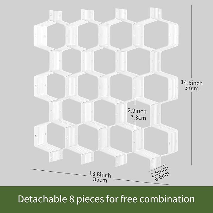 Honeycomb Separator Adjustable Drawer Organizer Divider for Underwear Belt-Scarf Socks Organizer (White(1pc))