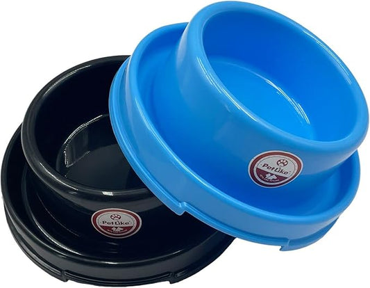 PetLike 2 Pack Ant Proof Dog Cat Bowls, No Spill Pet Food Water Bowls with Moat, Non-Slip Non-Skid Feeder Dishes for Small Medium Dogs and Cats