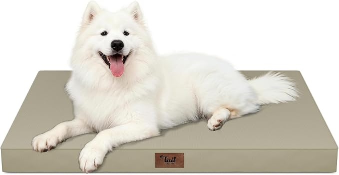 Large Waterproof Orthopedic Dog Bed with Egg Crate Foam | Fits 42x28 Crates, TPU Waterproof Layer, 1680D Washable Oxford Cover, Portable Handle, Indoor & Outdoor Use, Up to 80 lbs