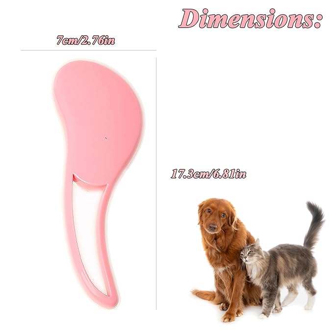 Dog Grooming Brush, Soft Puppy Massage Brush, Pet Hair Bathing Brush Comb, Hangable Grooming Tool for Poodles, Teddy, Yorkies, Maltese, Shih Tzu, Chihuahua (Pink)