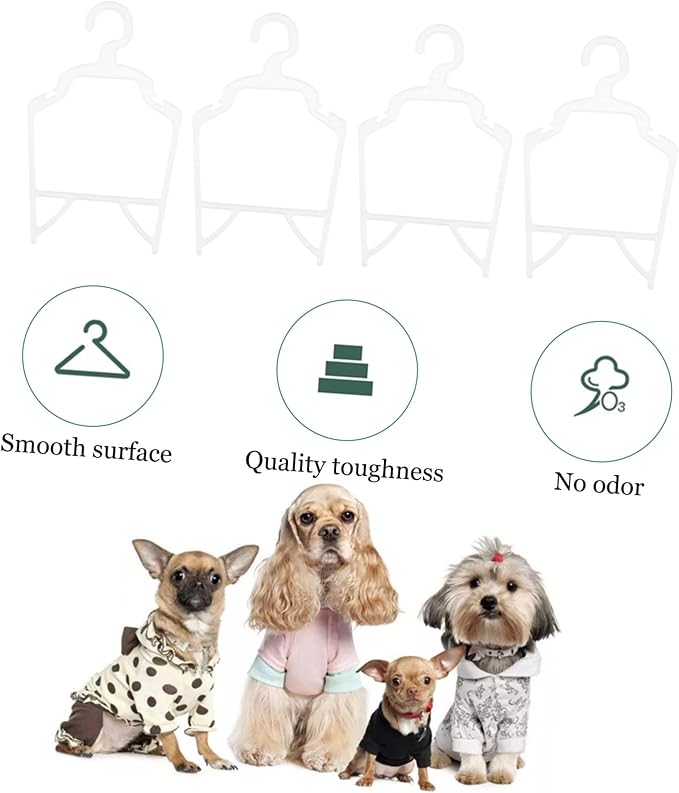 Cabilock 10pcs PP Pet Clothes Hangers Dog Apparel Organizers Compact Lightweight Holders for Pets