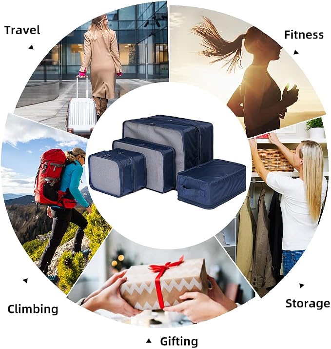 JJ POWER Travel Packing Cubes, Luggage Organizers with Shoe Bag