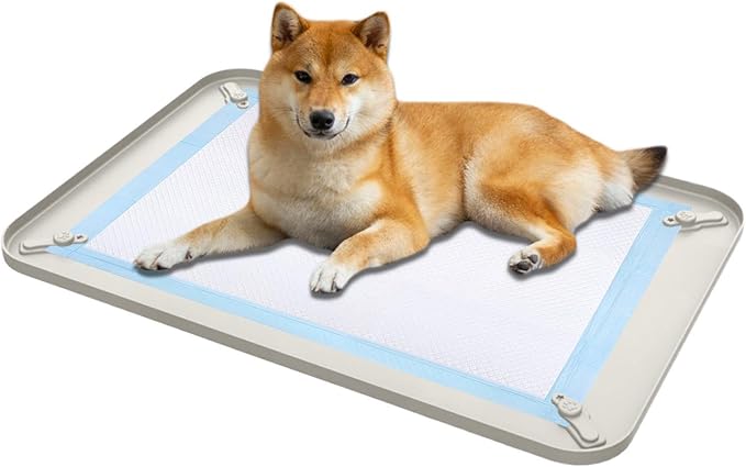 Pee Pad Holder - Silicone Tray, Spillproof Non Slip Pet Training Accessory