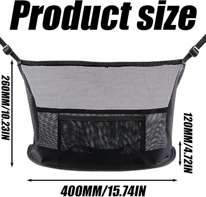 Purse Holder for Car, Car Net Pocket Handbag Holder Between Seats, Car Storage Organizer for Handbag Storage, Car Accessories, Barrier of Backseat Pet (Black)